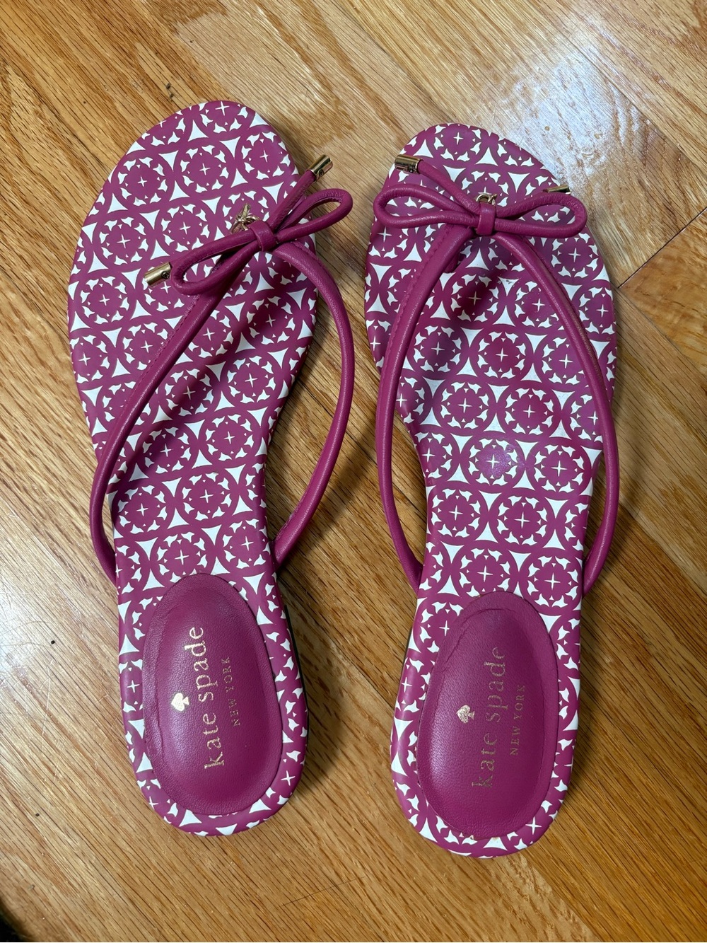 kate spade Pink Patterned Bow Sandals